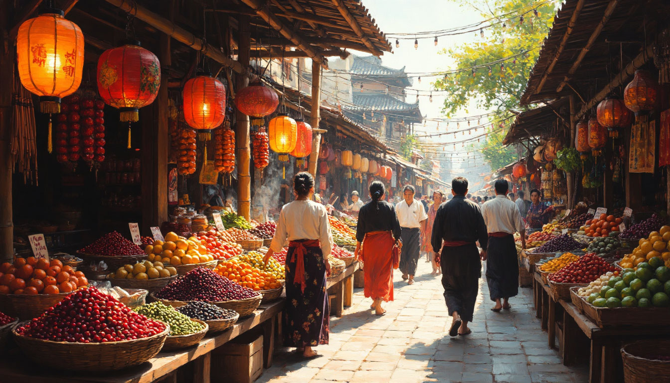 Традиционный азиатский рынок как олицетворение культурного многообразия региона
