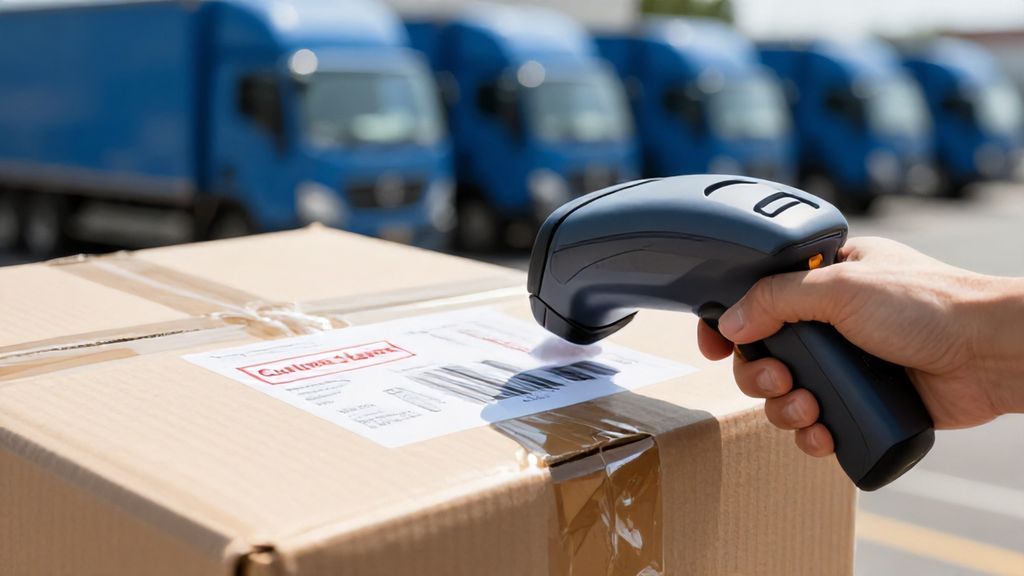 Сканирование посылки после завершения таможенной очистки