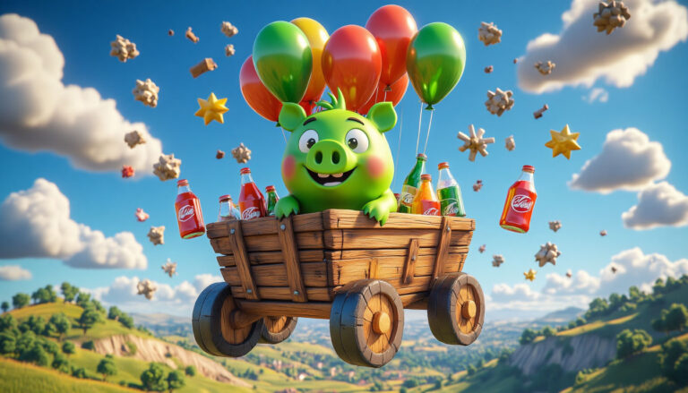 Конструкция машины Bad Piggies для прохождения уровней на три звезды