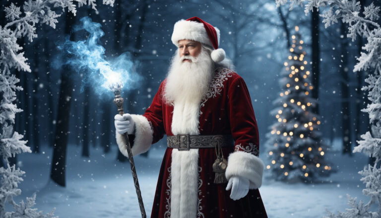 Сколько стоит заказать Деда Мороза на дом, цена услуги вызова новогодних артистов, профессиональный актер в костюме Деда Мороза в интерьере.