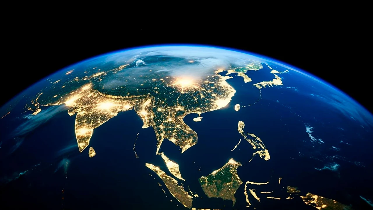 Вид на Мировой океан из космоса
