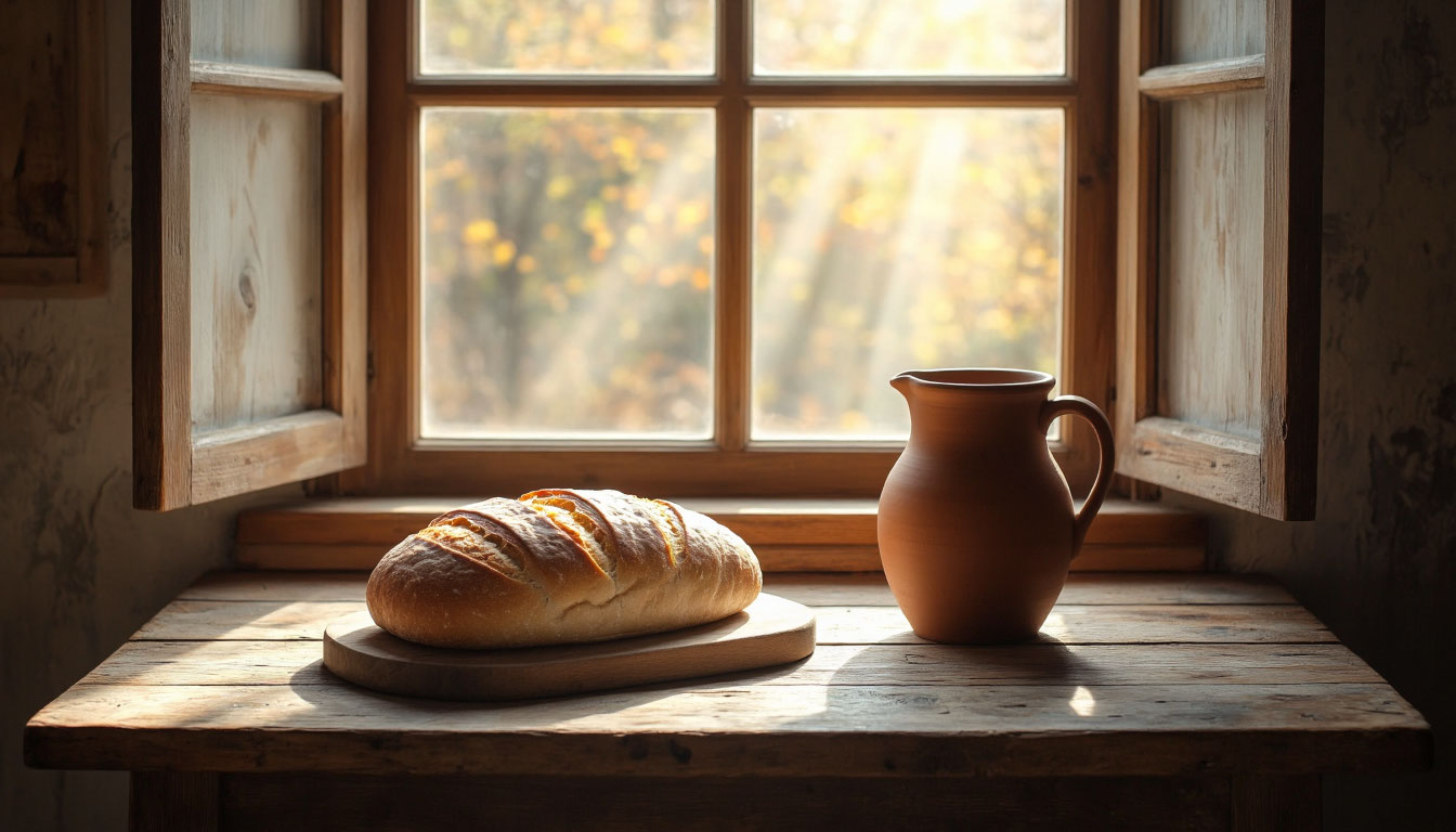 Символическое воплощение достатка и спокойствия в духе поговорки о насущной пище.