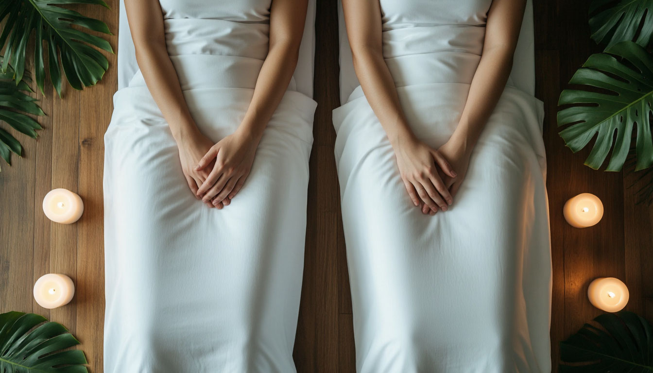 Парный массаж в спа-салоне для двоих.