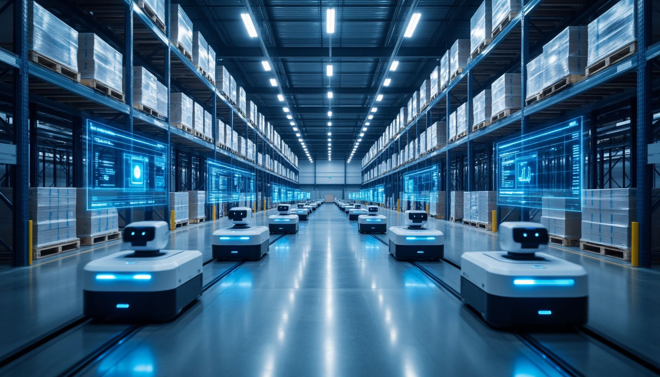 Автоматизированный склад с цифровыми показателями оперативного контроля остатков.