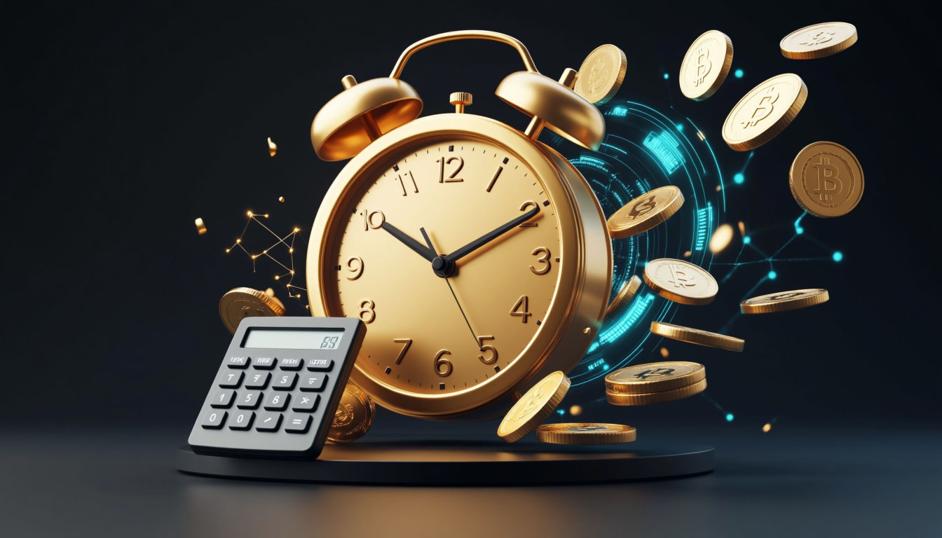 Концептуальное изображение скорости финансовых вычислений и управления временем.