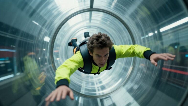 Полет человека в аэродинамической трубе