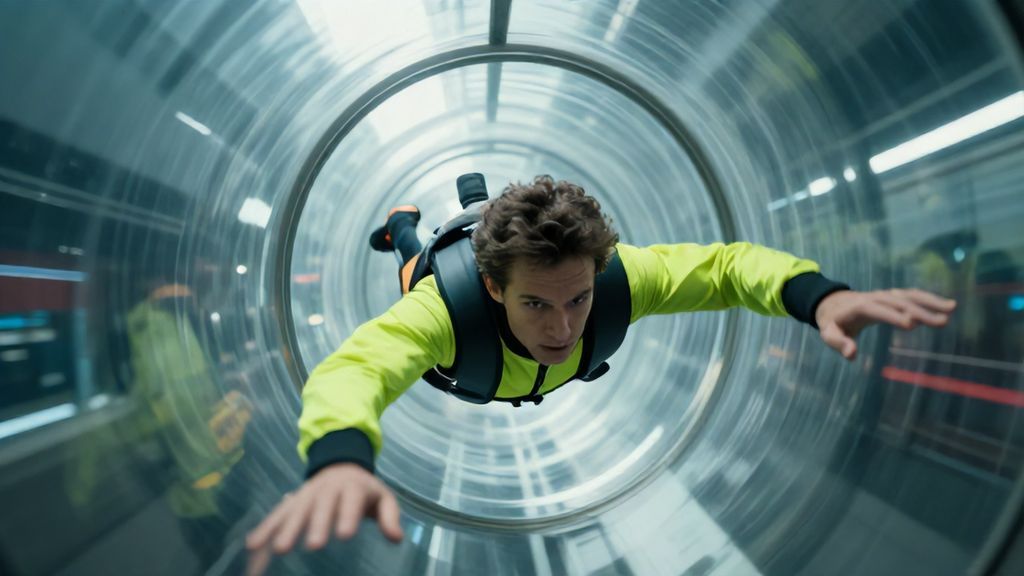 Полет человека в аэродинамической трубе