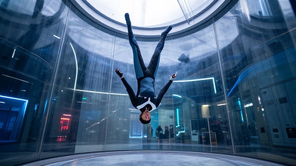 Выполнение акробатических фигур в аэродинамической трубе