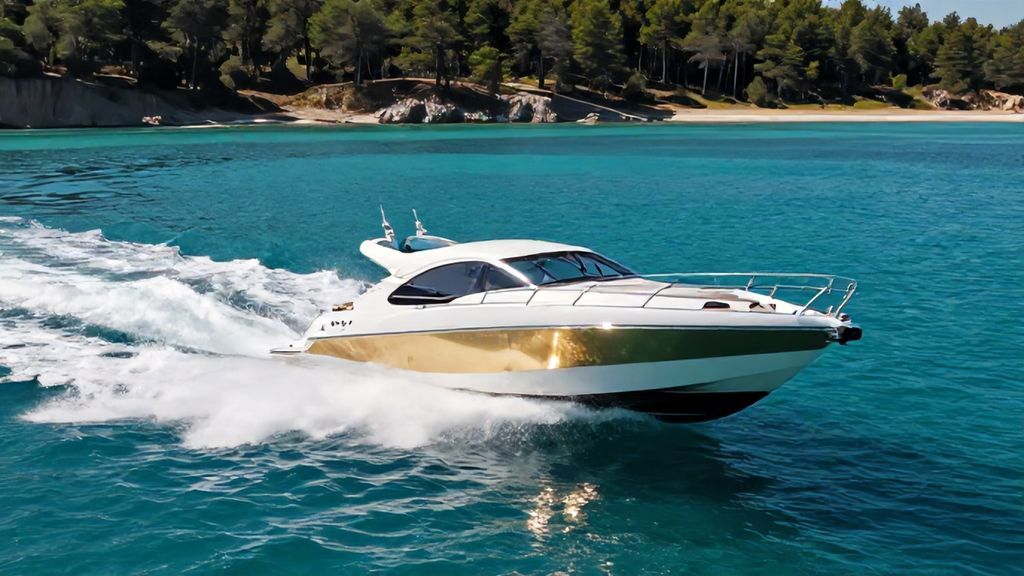 Скоростной катер на прогулке по открытой воде