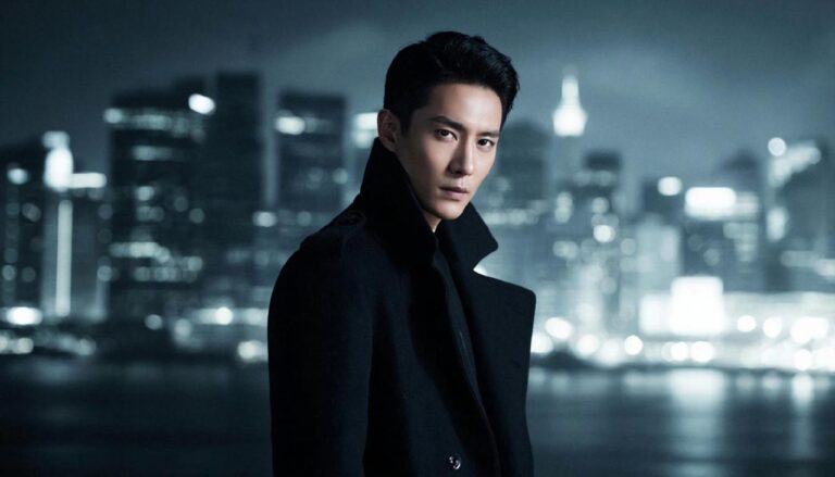 Образ мужчины сигма самца в городской среде ночью