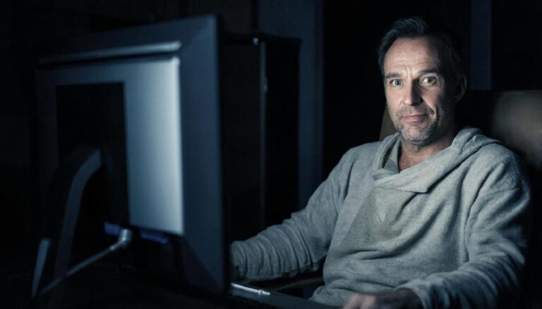 Типичный образ скуфа за компьютером согласно молодежному сленгу